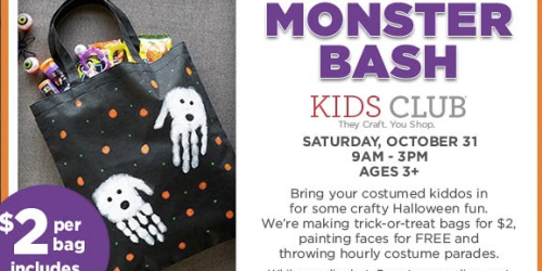 Michaels Kids Club: Monster Bash Event This Saturday (+ 50% Off Regular Price Item Coupon)