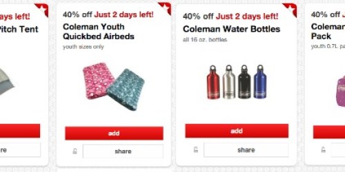 Target Cartwheel: Seven New Savings Offers for Coleman Outdoor Products and Kids’ Games