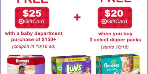 Target: FREE $25 Target Gift Card With $150+ Baby Purchase (Starting 10/18 – Get Coupons Ready!)