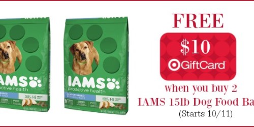 Target: Iams Dry Dog Food 15-Pound Bags Only $2.95 Each (Starting October 11th)