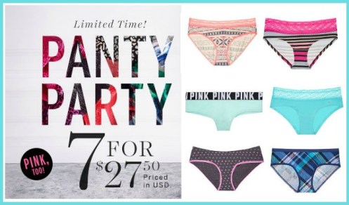 Victoria's Secret: 7 Panties for $27.50, $10 Off ANY Bra AND Free