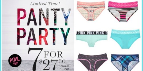 Victoria’s Secret: 7 Panties for $27.50 (+ $10 Off ANY Bra Purchase)