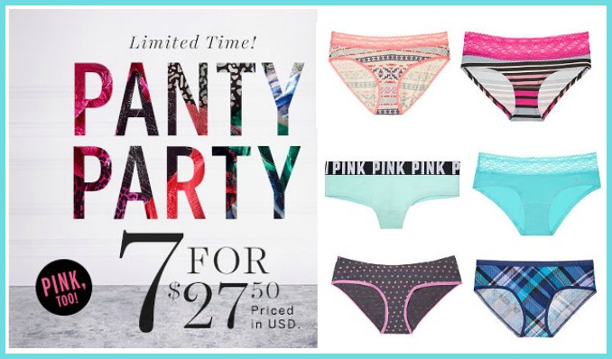 Victoria's Secret: 7 Panties for $27.50, $10 Off ANY Bra AND Free