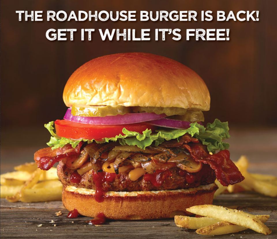 Logan's Roadhouse FREE Burger & Fries with ANY Food Purchase (Today