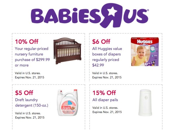BabiesRUs coupons November 2015