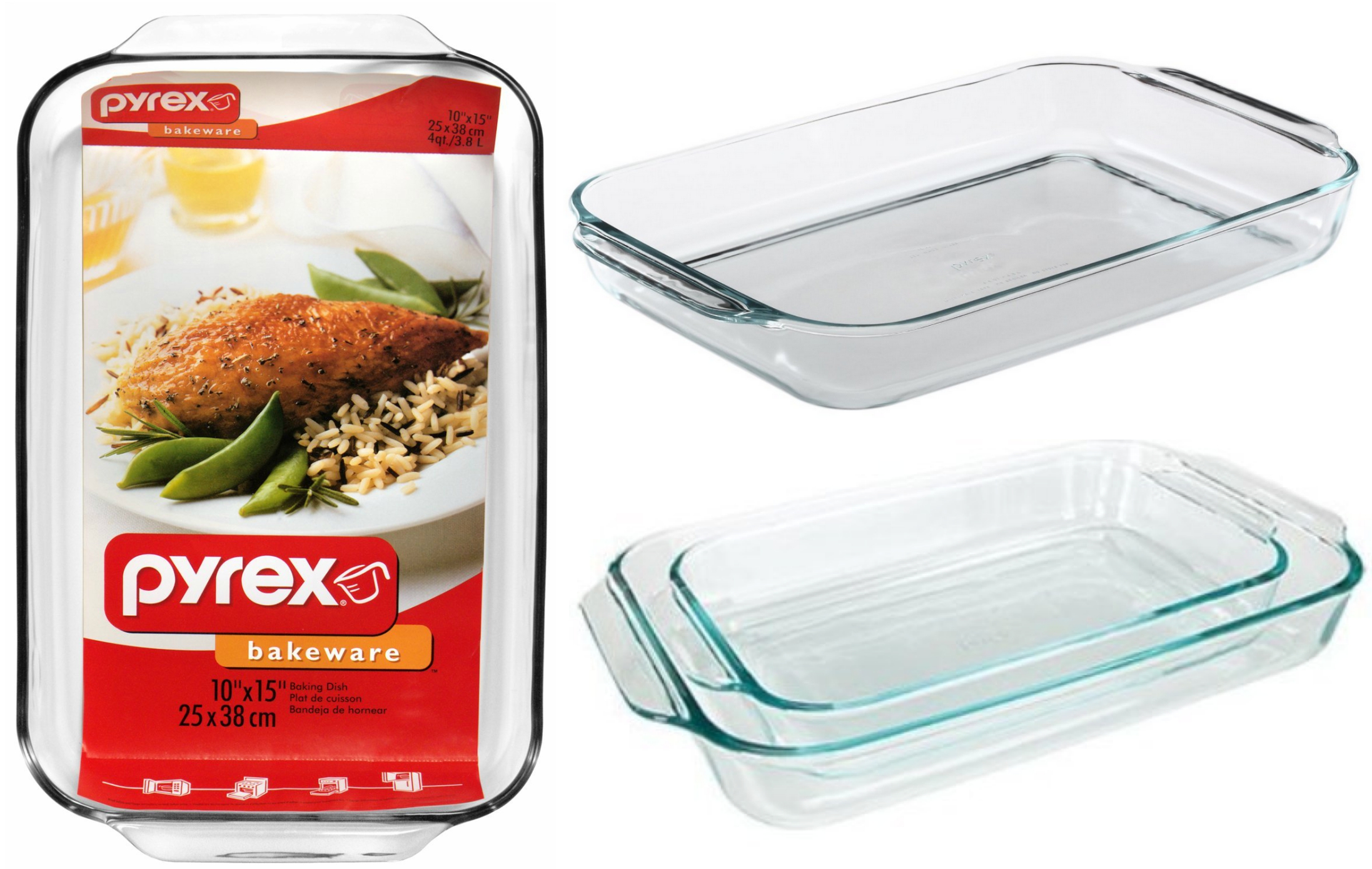 pyrex deep baking dish set 2 piece