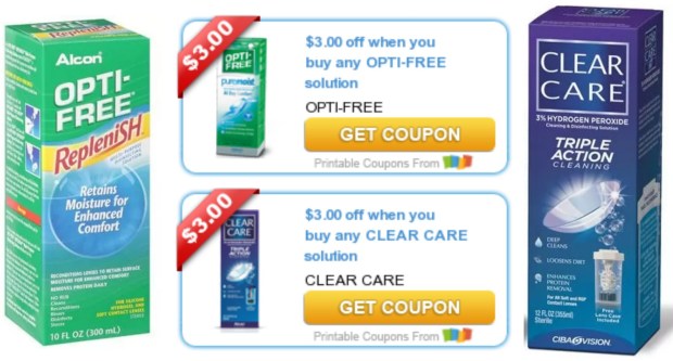 New $3/1 Opti-Free & $3/1 Clear Care Solution Coupons