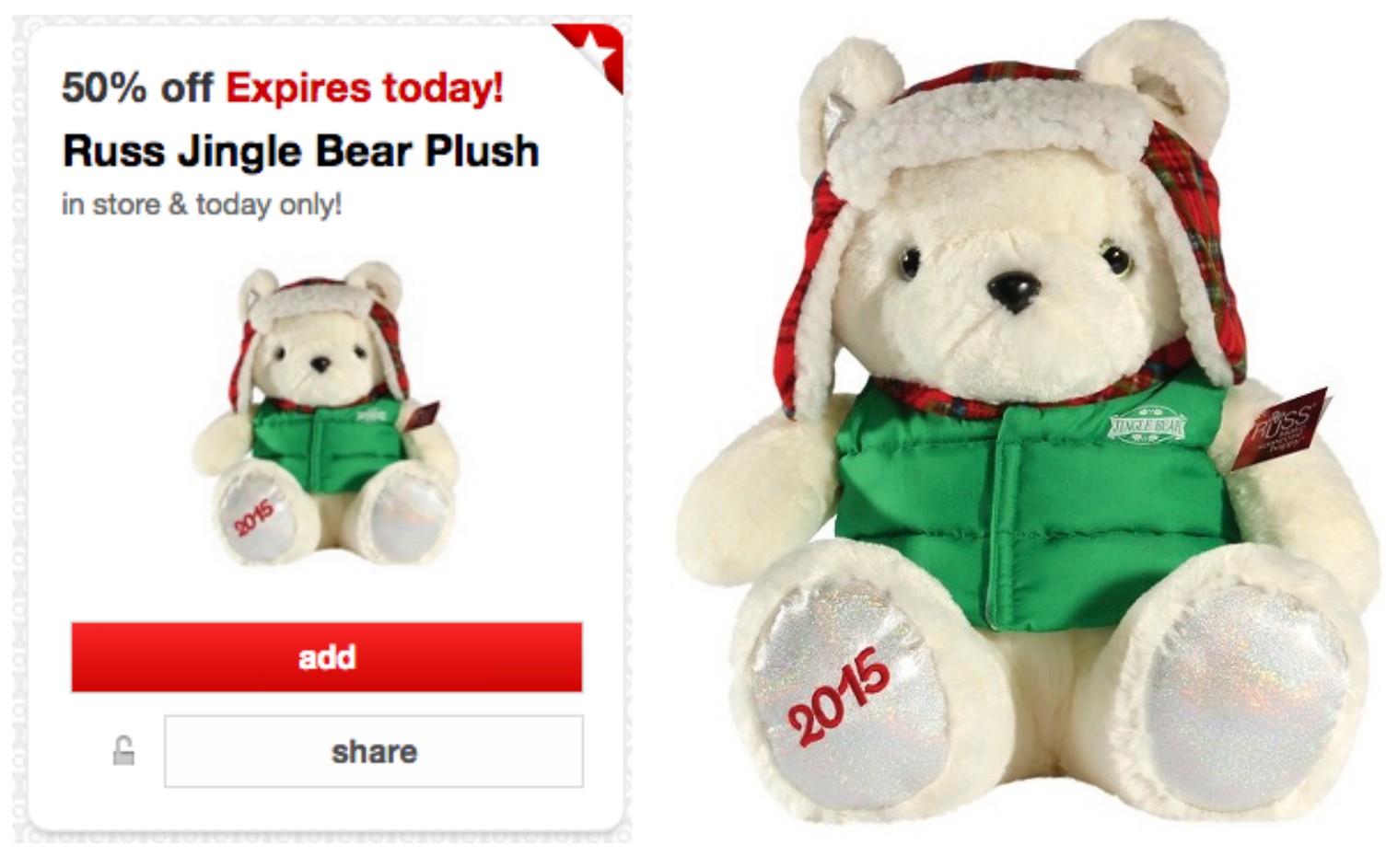 jingle bear stuffed animal