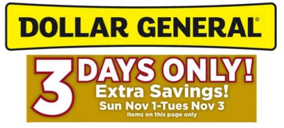 Dollar General 3-day sale