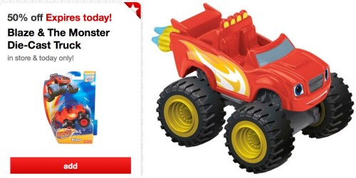 Target Cartwheel: 50% Off Blaze & The Monster Die-Cast Truck (Today Only) = Just $2.49