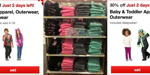 Target Cartwheel: Extra 30% Off Baby, Toddler AND Kids Apparel, Outerwear & Sleepwear (Limit 10 Items)