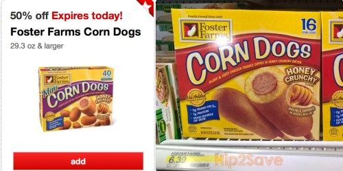 Target Cartwheel: High Value 50% Off Foster Farms Corn Dogs (Today Only) = Only $3.20 Per Box at Target