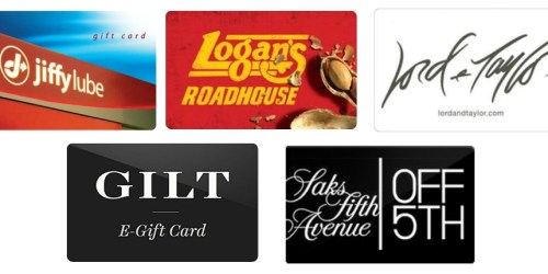 eBay: BIG Savings on Gift Cards (Including Logan’s Roadhouse, Jiffy Lube & More!)