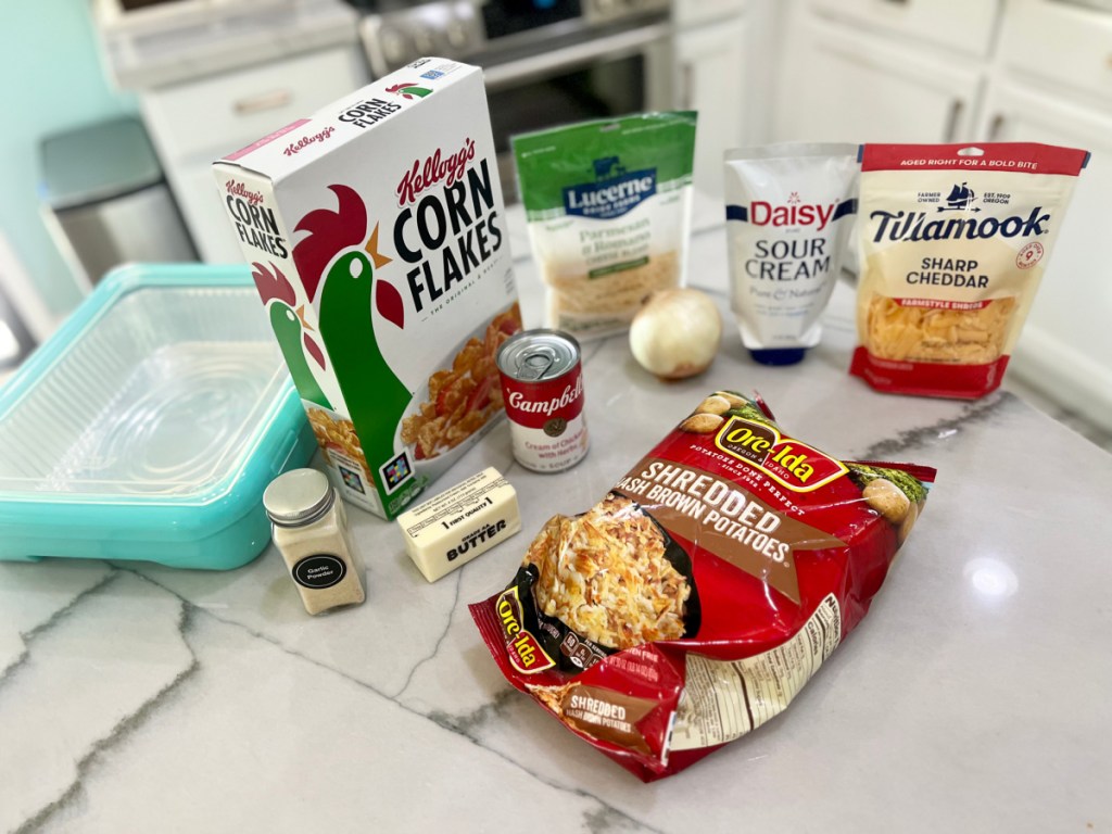 ingredients to make easy funeral potatoes