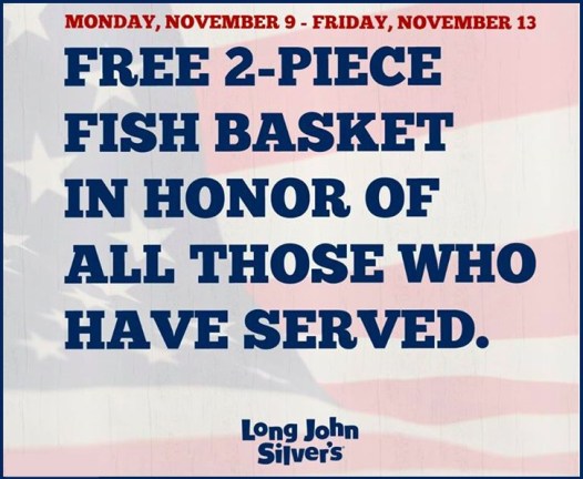 Long John Silver's Veteran's Day Offer 2015