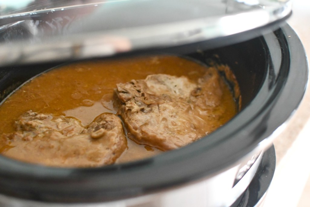 Cooking pork chops in a crock pot makes for easy slow cooker weeknight meals