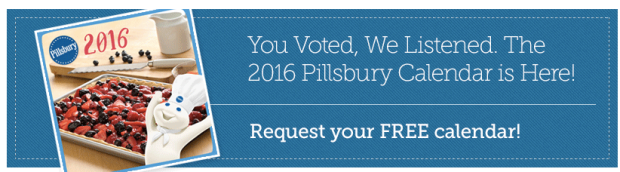 Request FREE 2016 Pillsbury Calendar