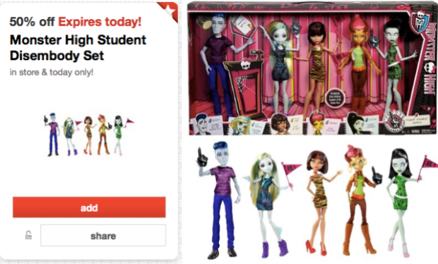 Target: 50% Off Monster High Student Disembody Set Today Only