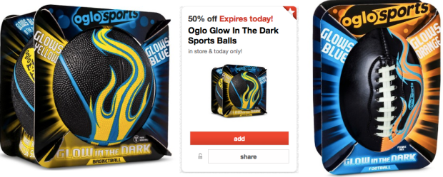 Target Cartwheel 50% Off Oglo Glow In The Dark Sports Balls