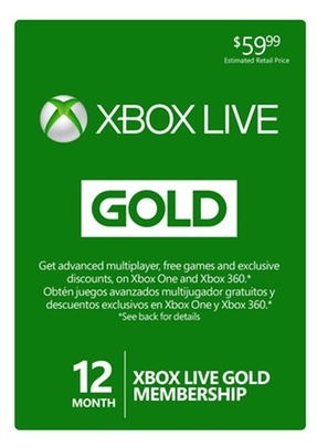 12 month Xbox Live Gold Membership