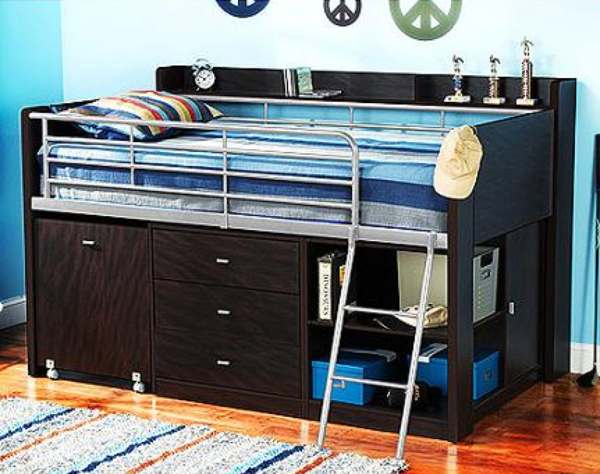 walmart loft bed with desk