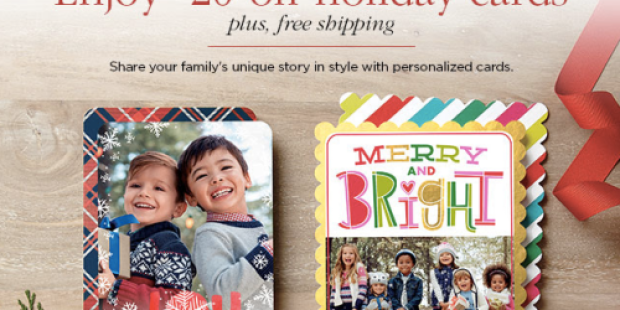 Gymboree: Possible FREE $20 Off Shutterfly Holiday Cards Offer + Free Shipping (Check Inbox)