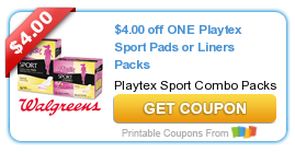 *HOT* $4/1 Playtex Sport Pads or Pads/Liners Combo Pack Coupon