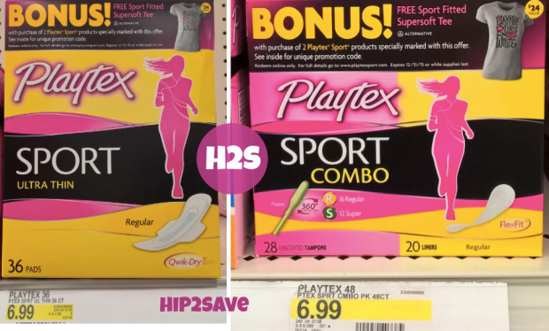 Target: Playtex Pads AND Tampons AND Sport Tee