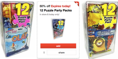 Target Cartwheel: 50% Off Puzzle Party Packs Today Only = Only $4.99 (Regularly $9.99)
