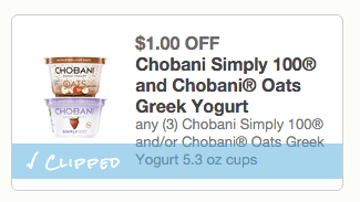 Chobani Greek Yogurt Coupon