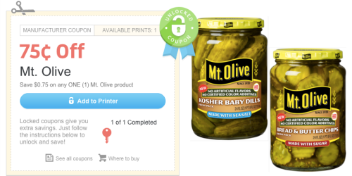 Rare $0.75/1 Mt. Olive Product Printable Coupon = Mt. Olive Relish Only 44¢ at Target + More