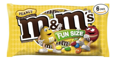 Amazon: 6 Bags Of M&M’s Peanut Fun Size Only $8.81 – Just $1.46 Per Bag (Ships w/ $25 Order)