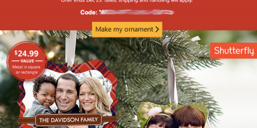 Bing Rewards Members: Possible FREE Photo Ornament From Shutterfly (Check Your Inbox)