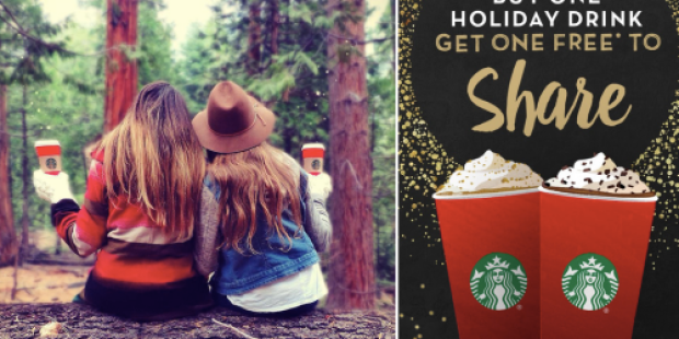 Starbucks: Buy 1 Holiday Beverage & Get 1 FREE Starts Today (2PM-5PM)