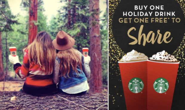 Starbucks Buy a Holiday Beverage and Get One Free