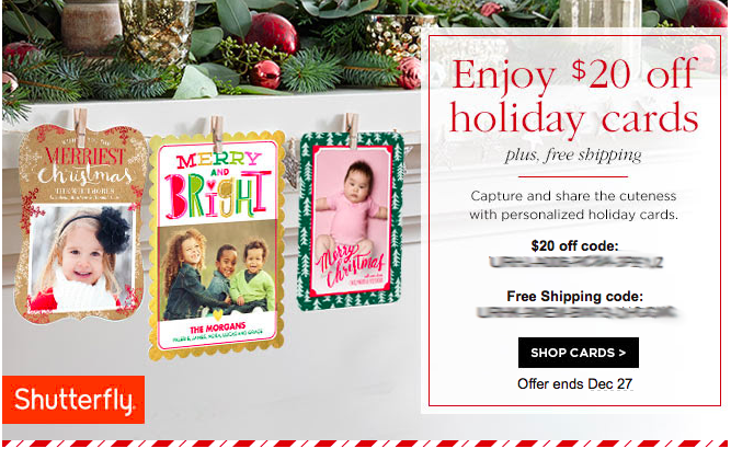 Mom365 Members: Possible $20 Off Shutterfly Holiday Cards + Free Shipping  (Check Inbox)