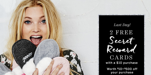 Victoria’s Secret: Two Free Secret Rewards Cards with Every $10 Purchase (ENDS TONIGHT)