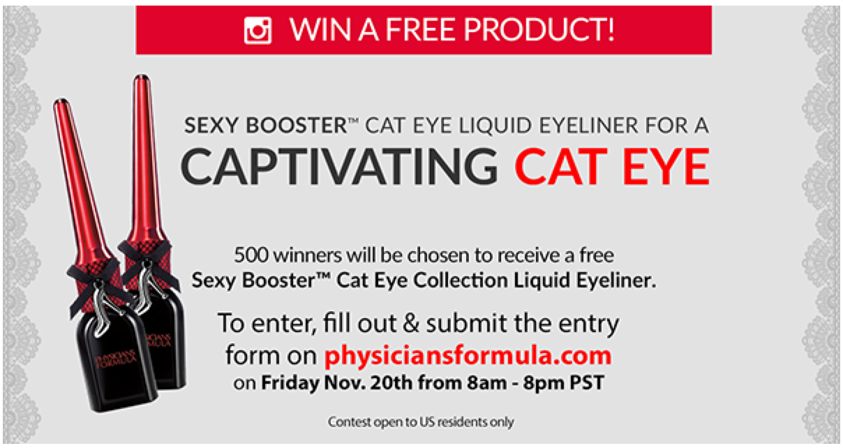 Enter to Win Physician's Formula Sexy Booster Cat Eye Collection Liquid Eyeliner (500 Winners)