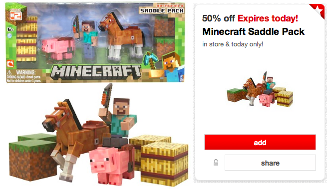 50% Off Minecraft Saddle Pack