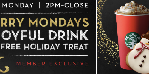 Starbucks Rewards Members: Free Holiday Treat w/ Holiday Beverage Purchase (Today 2PM-Close)