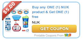 New Coupon: Buy 1 NUK or Gerber Graduates Product AND Get 1 Free (Up to $5 Value)