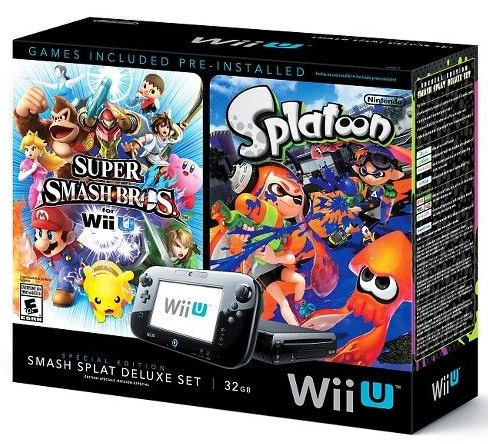 Nintendo Wii U Deluxe Set w/ Splatoon and Super Smash Bros