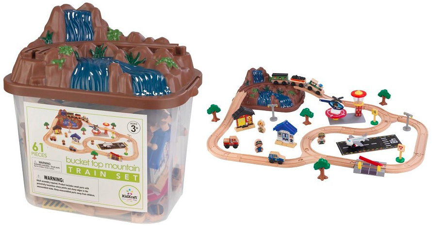 Target KidKraft 61 Piece Bucket Wooden Train Set Only 24.49 Shipped