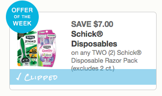 schick disposable razors coupons