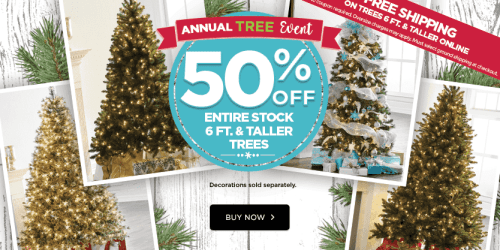 Michaels: 50% Off Christmas Trees + Free Shipping