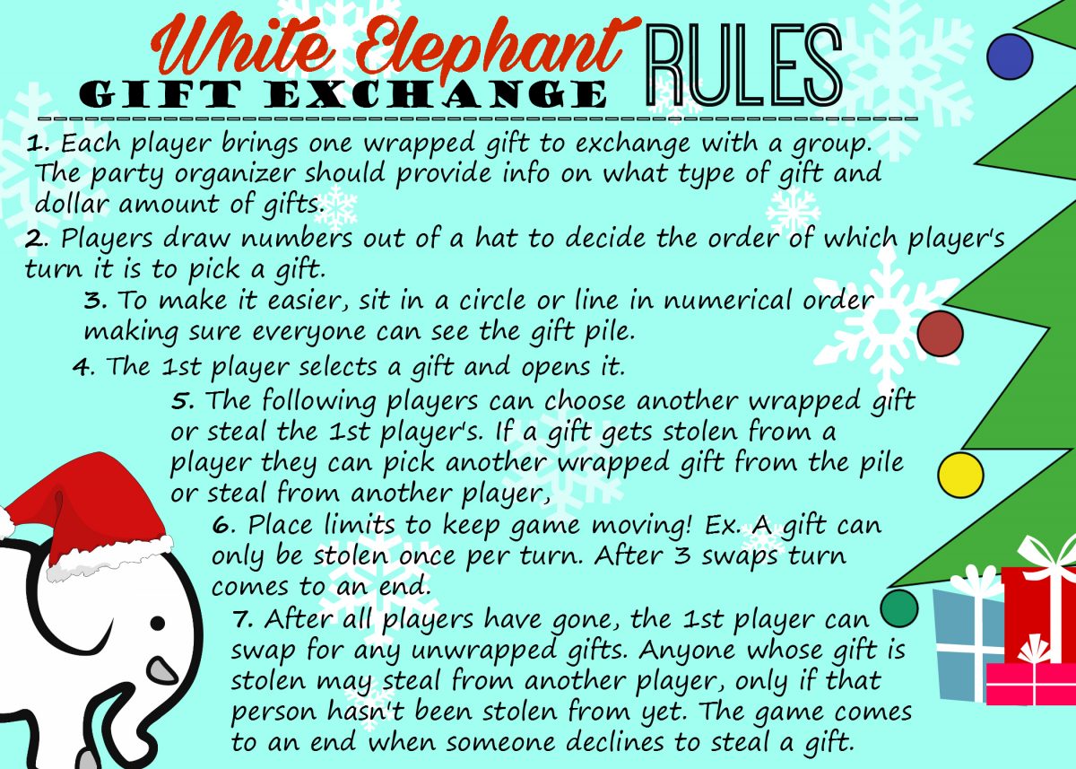 Free White Elephant Gift Exchange Invitations Rules Tips   White Elephant Gift Exchange Rules E1556122862683 