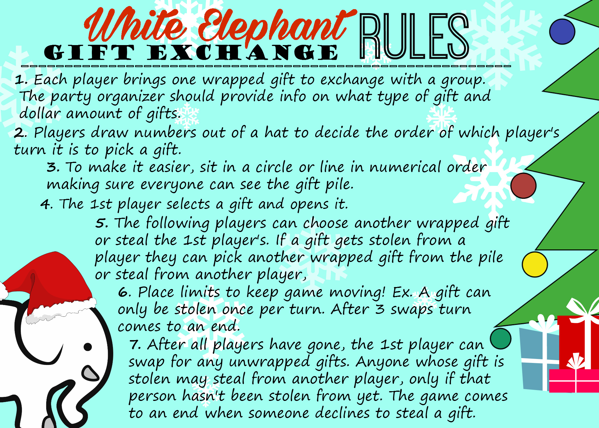 White Elephant Gift Exchange Tips AND Free Printables Invitations   White Elephant Gift Exchange Rules 