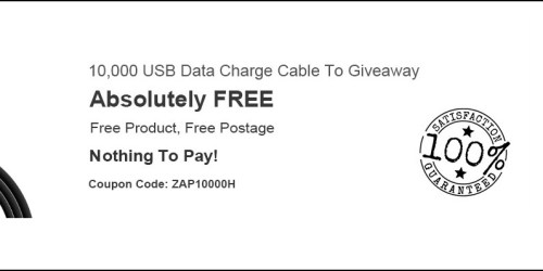 *HOT* FREE USB Charging Cable for iPhone/iPad and Android Phones (First 10,000)