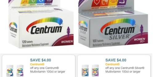 High Value $4/1 Centrum Coupons = Vitamins Only $1.99 at Walgreens + More