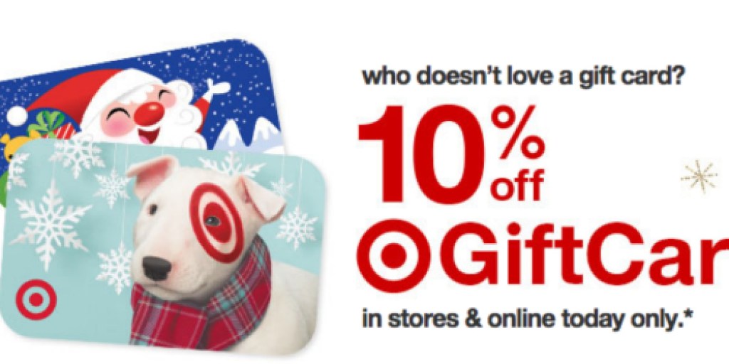 Target: 10% Off Target Gift Card Purchase (TODAY ONLY)